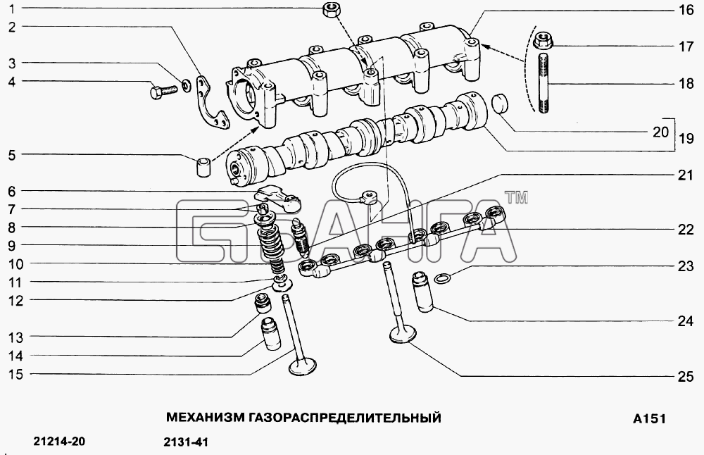 ВАЗ ВАЗ-21213-214i Схема Механизм газораспределительный-87 banga.ua